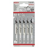 Bosch - Temiz Kesim Serisi Sert Ahşap İçin T 101 BF Dekupaj Testeresi Bıçağı - 5'Li Paket