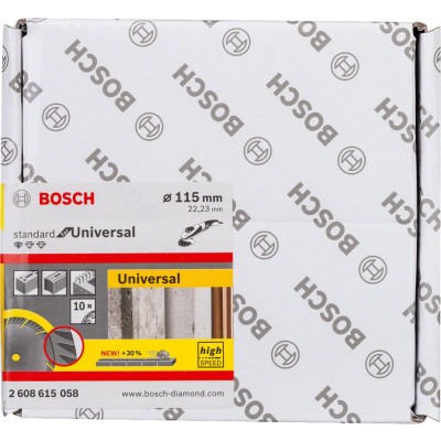 Bosch - Standard Seri Genel Yapı Malzemeleri İçin Elmas Kesme Diski 115 mm 10'lu Paket