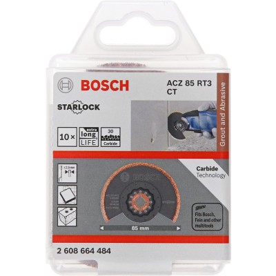 Bosch - Starlock - ACZ 85 RT3 - Carbide RIFF Zımpara Uçlu Segman Testere Bıçağı 30 Kum Kalınlığı 10'lu