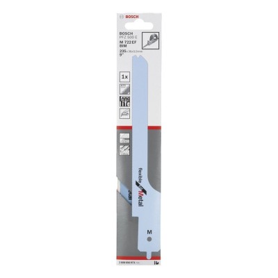 Bosch - Flexible Serisi PFZ 500 E Uyumlu Ahşap ve Metal için Panter Testere Bıçağı M 722 EF 1'li