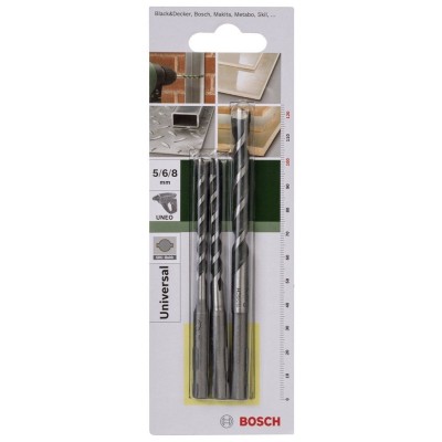 Bosch - SDS-Quick, Uneo için Çok Amaçlı Matkap Ucu SETİ 5-6-8 mm