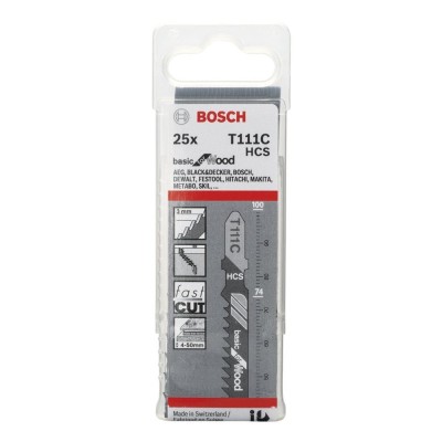 Bosch - Ekonomik Seri Ahşap İçin T 111 C Dekupaj Testeresi Bıçağı - 25'Li Paket
