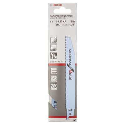 Bosch - Progressor Serisi Metal için Panter Testere Bıçağı S 123 XF - 5'li
