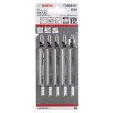 Bosch - Extra Temiz Kesim Serisi Sert Ahşap İçin T 308 BOF Dekupaj Testeresi Bıçağı - 5'Li Paket