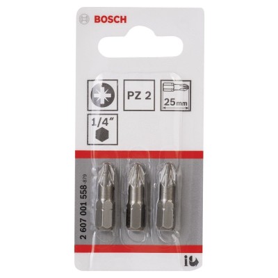 Bosch - Extra Hard Serisi Vidalama Ucu PZ 2*25 mm 3'lü