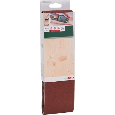 Bosch - Tank Zımpara Kağıdı 3'lü Set, 75 x 533 mm 60/80/100 Kum