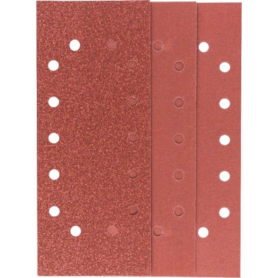 Bosch - Titreşimli Zımpara Kağıdı 10'lu Set, 115 x 280 mm 60/120/180 Kum 14 Delik