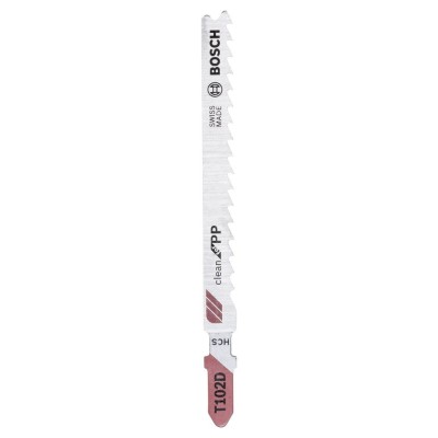 Bosch - Temiz Kesim Serisi Polipropilen İçin T 102 D Dekupaj Testeresi Bıçağı - 5'Li Paket