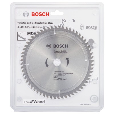 Bosch - Eco for Wood Daire Testere Bıçağı 184*20 mm 60 Diş