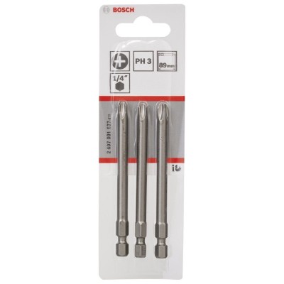Bosch - Extra Hard Serisi Vidalama Ucu PH3*89 mm 3'lü