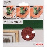 Bosch - Eksantirik Zımpara Kağıdı 5'li, 125 mm 40 Kum 8 Delik