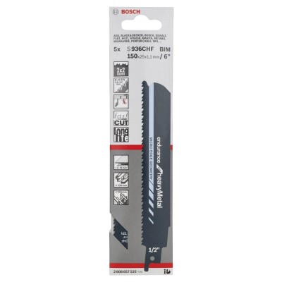 Bosch - Endurance Serisi Ağır Metal için Panter Testere Bıçağı S 936 CHF - 5'li