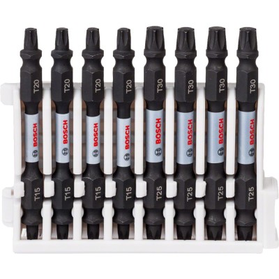Bosch - Impact Control Serisi Çift Taraflı Vidalama Ucu 8'li T15/20x4 T25/30x4 *65mm