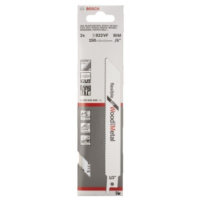 Bosch - Flexible Serisi Ahşap Ve Metal için Panter Testere Bıçağı S 922 VF - 2'li