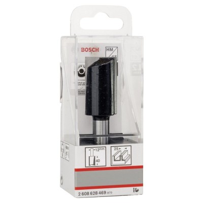 Bosch - Standard Seri Ahşap İçin Çift Oluklu, Sert Metal Ekstra Uzun Düz Freze Ucu 12*25*81mm