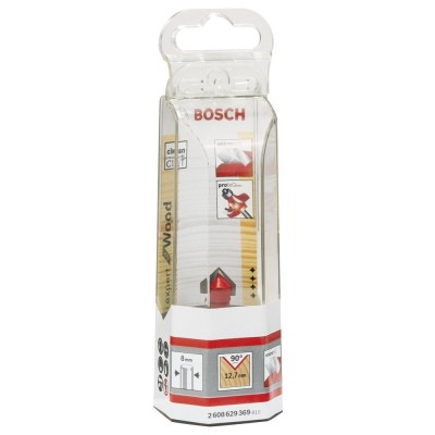 Bosch - Expert Serisi Ahşap İçin Çift Oluklu, Sert Metal V Kanal Freze 8*12,7*44,5 mm