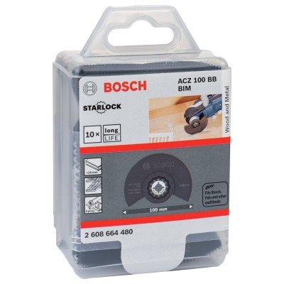 Bosch - Starlock - ACZ 100 BB - BIM Ahşap ve Metal İçin Segman Testere Bıçağı, Bombeli 10'lu