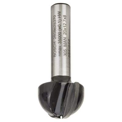 Bosch - Standard Seri Ahşap İçin Çift Oluklu, Sert Metal Dalma Yarımay Freze 8*20*46*10 mm
