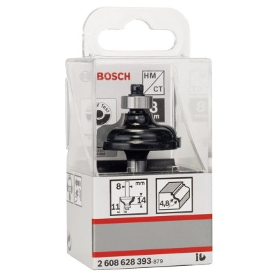 Bosch - Standard Seri Ahşap İçin Çift Oluklu Sert Metal Kenar Biçimlendirme Frezesi 8*11*57 mm