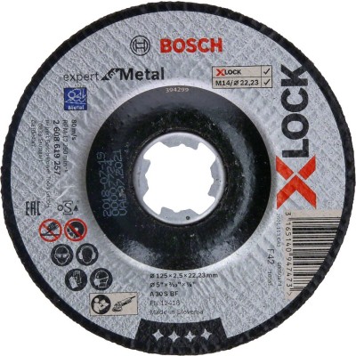 Bosch - X-LOCK - 125*2,5 mm Expert Serisi Bombeli Metal Kesme Diski (Taş)