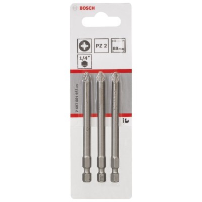 Bosch - Extra Hard Serisi Vidalama Ucu PZ 2*89 mm 3'lü