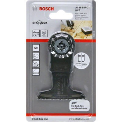 Bosch - Starlock - AII 65 BSPC - HCS Sert Ahşap İçin Daldırmalı Testere Bıçağı 5'li