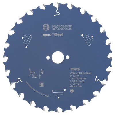 Bosch - Expert Serisi Ahşap için Daire Testere Bıçağı 184*20 mm 24 Diş