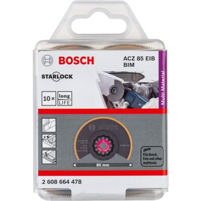 Bosch - Starlock - ACZ 85 EIB - BIM-TIN Çoklu Malzeme İçin Segman Testere Bıçağı, Bombeli 10'lu