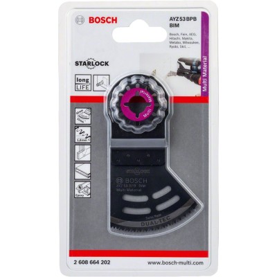 Bosch - Starlock - AYZ 53 BPB - BIM Çoklu Malzeme İçin Daldırmalı ve Yana Kesim Testere Bıçağı 1'li