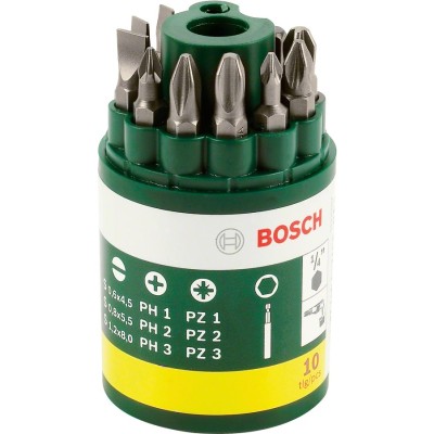 Bosch - 10 Parça Vidalama Ucu Seti (PH+PZ+S)