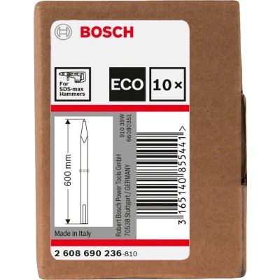 Bosch - SDS-Max Şaftlı Sivri Keski 600 mm 10'lu EKO