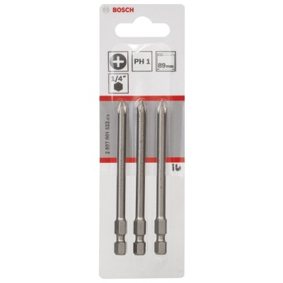 Bosch - Extra Hard Serisi Vidalama Ucu PH1*89 mm 3'lü