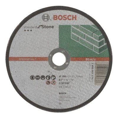 Bosch - 180*3,0 mm Standard Seri Düz Taş Kesme Diski (Taş)