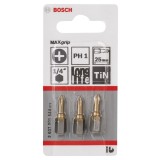 Bosch - Max Grip Serisi Vidalama Ucu PH1*25 mm 3'lü