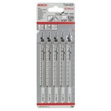 Bosch - Hızlı Kesim Serisi Sert Ahşap İçin T 344 DF Dekupaj Testeresi Bıçağı - 5'Li Paket