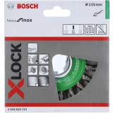 Bosch - X-LOCK - Heavy Serisi Inox İçin Burgulu Yuvarlak Fırça 115*0,5 mm