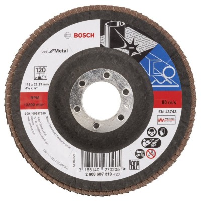 Bosch - 115 mm 120 Kum Best Serisi Metal Flap Disk