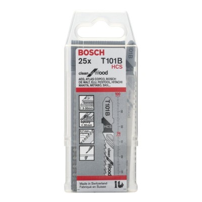 Bosch - Temiz Kesim Serisi Ahşap İçin T 101 B Dekupaj Testeresi Bıçağı - 25'Li Paket