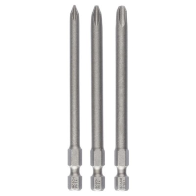 Bosch - 3 Parçalı Extra Hard Serisi Vidalama Ucu Seti PH1/2/3*89 mm