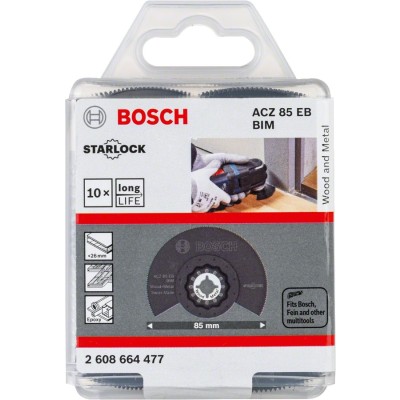 Bosch - Starlock - ACZ 85 EB - BIM Ahşap ve Metal İçin Segman Testere Bıçağı, Bombeli 10'lu