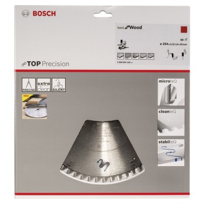 Bosch - Best Serisi Hassas Kesim Ahşap için Daire Testere Bıçağı 254*30 mm 60 Diş