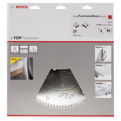 Bosch - Best Serisi Hassas Kesim Aşındırıcı Kaplamalı Lamine Panel için Daire Testere Bıçağı 300*30 mm 96 Diş