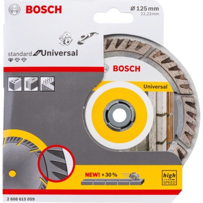 Bosch - Standard Seri Genel Yapı Malzemeleri İçin Elmas Kesme Diski 125 mm