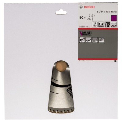 Bosch - Standard for Serisi Çoklu Malzeme için Daire Testere Bıçağı 254*30 mm 80 Diş
