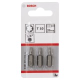 Bosch - Extra Hard Serisi Vidalama Ucu T10*25 mm 3'lü