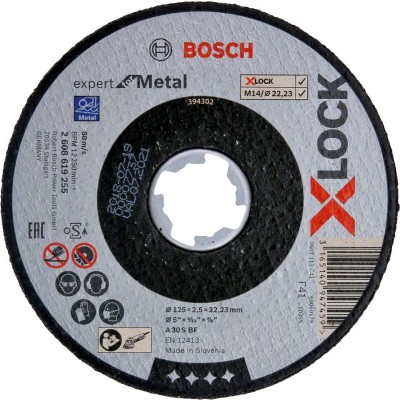 Bosch - X-LOCK - 125*2,5 mm Expert Serisi Düz Metal Kesme Diski (Taş)