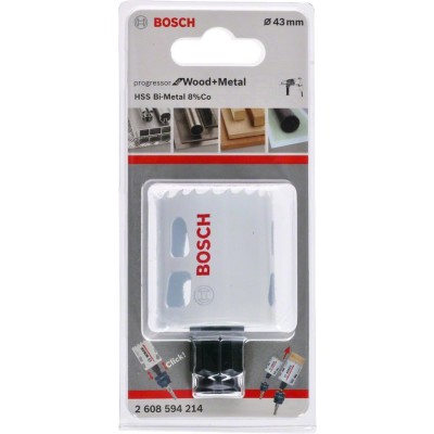 Bosch - Yeni Progressor Serisi Ahşap ve Metal için Delik Açma Testeresi (Panç) 43 mm