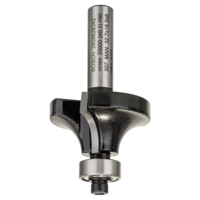 Bosch - Standard Seri Ahşap İçin Çift Oluklu, Sert Metal Bilya Yataklı Yuvarlama Frezesi 8*10*57 mm