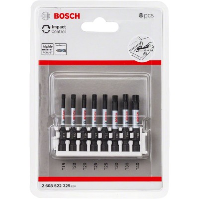 Bosch - Impact Control Serisi Vidalama Ucu 8'li T15/T20x2/T25x2/T30x2/T40 *50mm