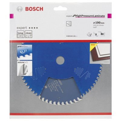 Bosch - Expert Serisi Yüksek Basınçlı Lamine Panel ve Trespa için Daire Testere Bıçağı 190*30 mm 56 Diş